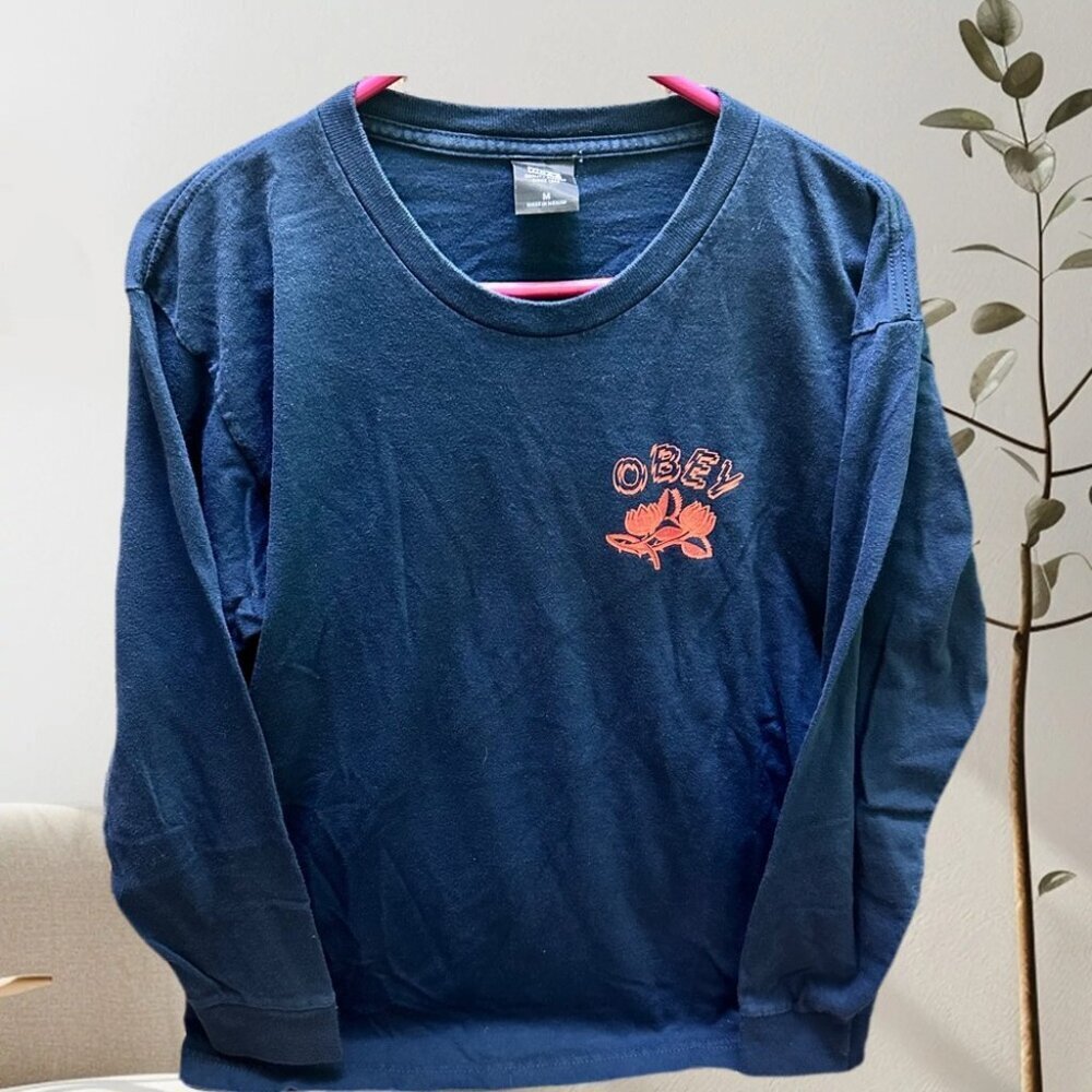 OBEY Men’s  Blue Long Sleeve Shirt size M